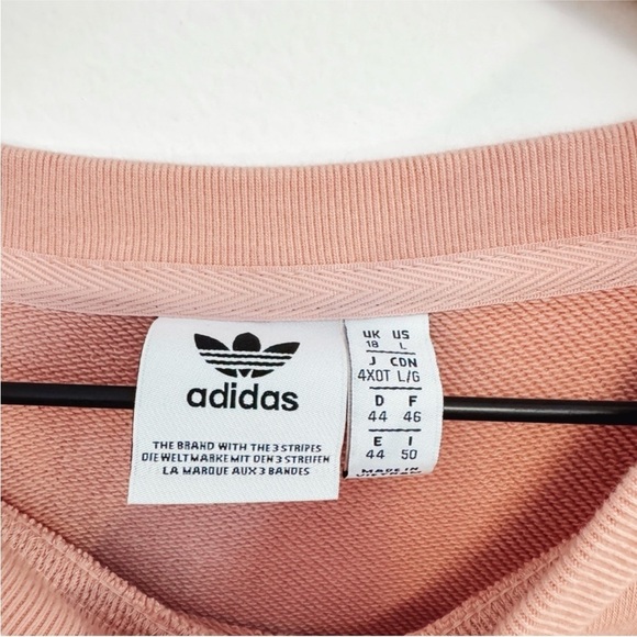 Adidas Pink Boxy Drawstring Sweatshirt with Long Sleeves - Large - Picture 7 of 12